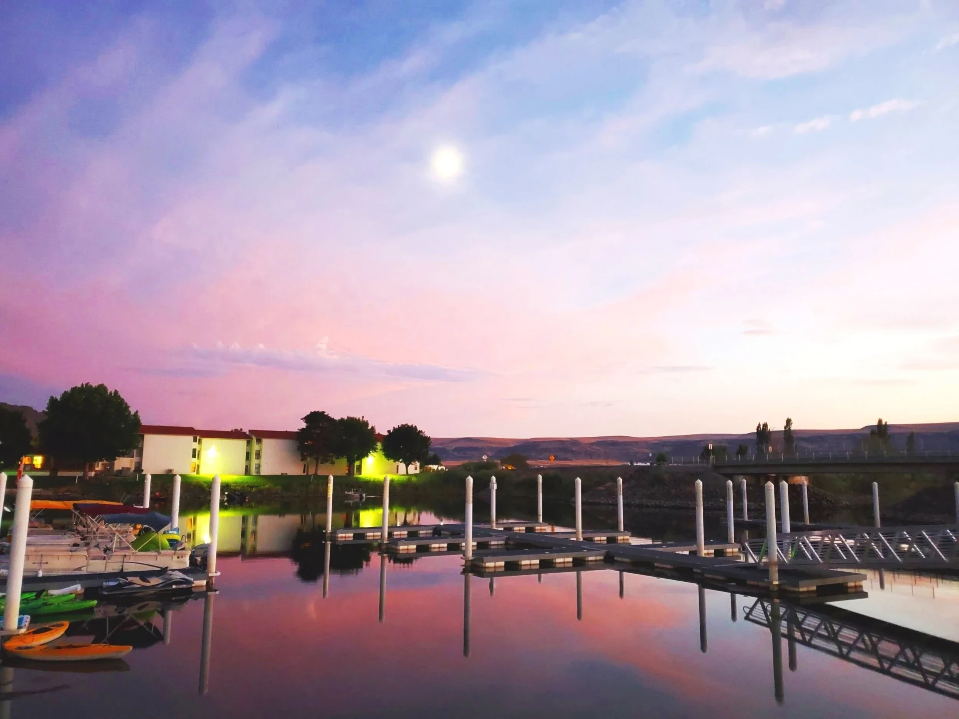 Sunset over the marina